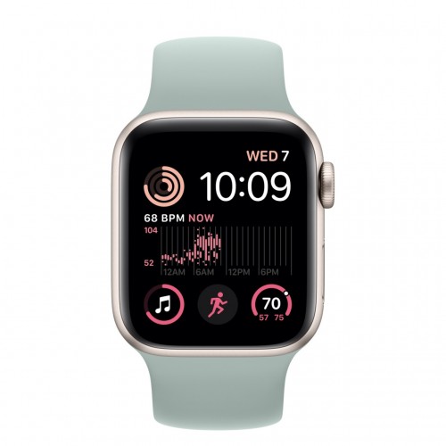 Apple Watch SE 2 40 мм (алюминиевый корпус, звездный свет/суккулент, силиконовый ремешок) фото 2
