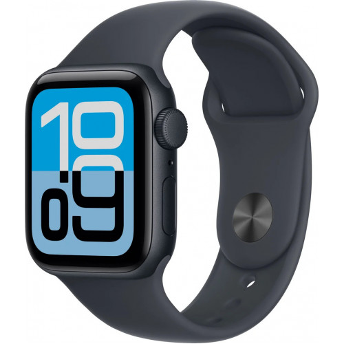 Apple Watch SE 3 40 мм (алюминиевый корпус, полуночный/полуночный, спортивный силиконовый ремешок)