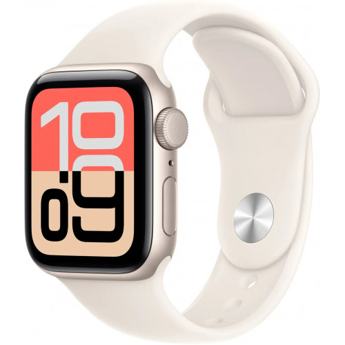Apple Watch SE 3 40 мм (алюминиевый корпус, звездный свет/звездный свет, спортивный силиконовый ремешок)