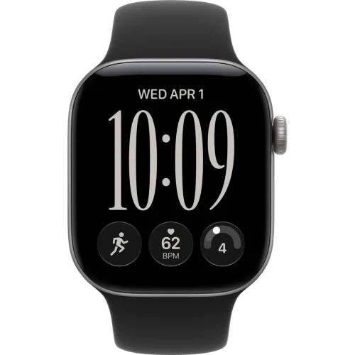 Apple Watch Series 12 42 мм (алюминиевый корпус, серый космос/черный, спортивный силиконовый ремешок S/M) фото 2