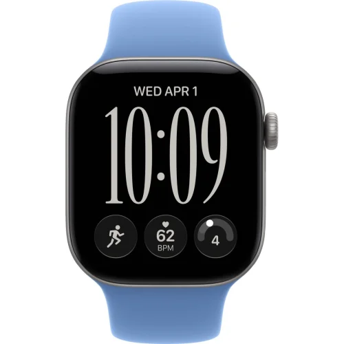 Apple Watch Series 12 42 мм (алюминиевый корпус, серый космос/синий, спортивный силиконовый ремешок S/M) фото 2