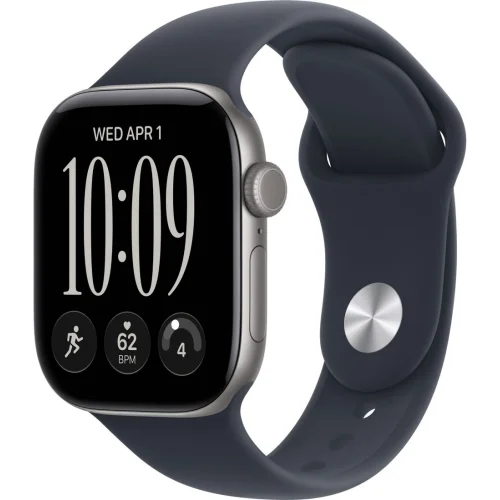 Apple Watch Series 12 42 мм (алюминиевый корпус, серый космос/темно-синий, спортивный силиконовый ремешок S/M) фото 1