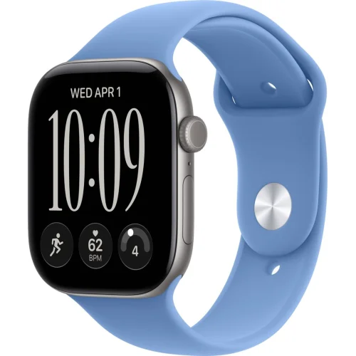 Apple Watch Series 12 46 мм (алюминиевый корпус, серый космос/синий, спортивный силиконовый ремешок M/L) фото 1