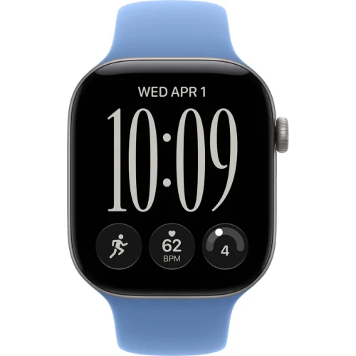 Apple Watch Series 12 46 мм (алюминиевый корпус, серый космос/синий, спортивный силиконовый ремешок S/M) фото 2
