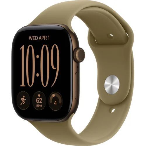 Apple Watch Series 12 46 мм (алюминиевый корпус, темная бронза/оливковый, спортивный силиконовый ремешок S/M) фото 1