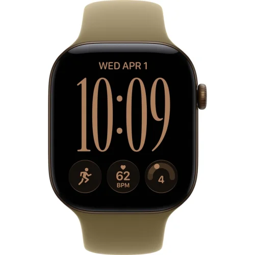 Apple Watch Series 12 46 мм (алюминиевый корпус, темная бронза/оливковый, спортивный силиконовый ремешок S/M) фото 2