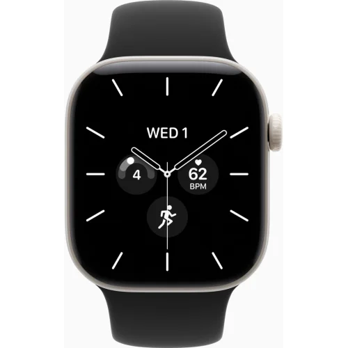 Apple Watch Series 12 LTE 42 мм (керамический корпус, жемчужно-белый/черный, спортивный силиконовый ремешок S/M) фото 2