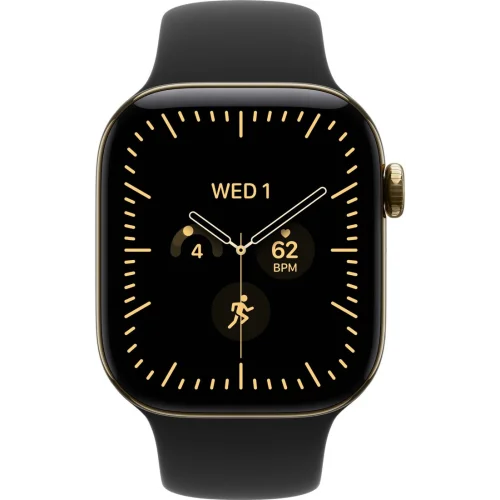 Apple Watch Series 12 LTE 42 мм (титановый корпус, сияющее золото/черный, спортивный силиконовый ремешок S/M) фото 2