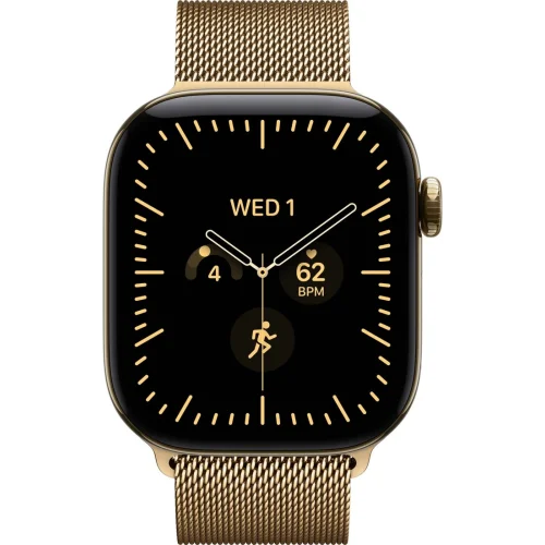 Apple Watch Series 12 LTE 42 мм (титановый корпус, сияющее золото/сияющее золото, миланский браслет) фото 2