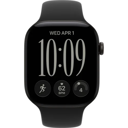 Apple Watch Series 12 LTE 46 мм (алюминиевый корпус, черный/черный, спортивный силиконовый ремешок S/M) фото 2