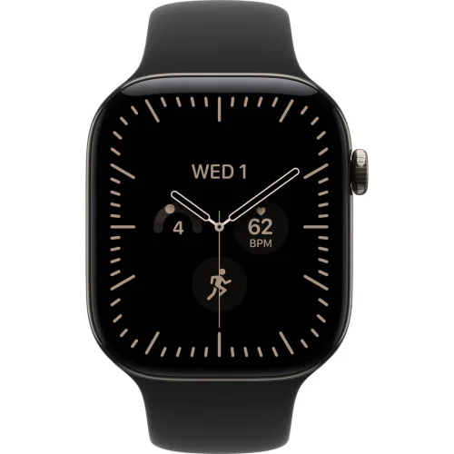 Apple Watch Series 12 LTE 46 мм (титановый корпус, природный/черный, спортивный силиконовый ремешок S/M) фото 2