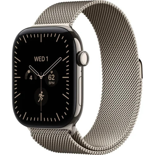 Apple Watch Series 12 LTE 46 мм (титановый корпус, природный/природный, миланский браслет S/M) фото 1