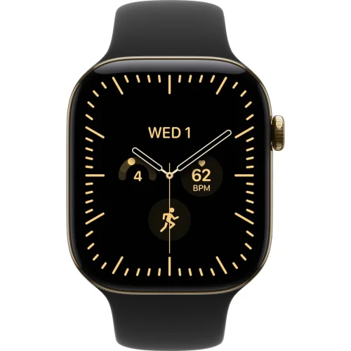 Apple Watch Series 12 LTE 46 мм (титановый корпус, сияющее золото/черный, спортивный силиконовый ремешок S/M) фото 2