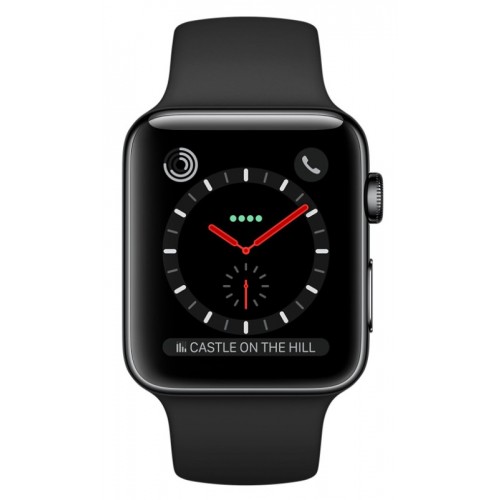 Apple Watch Series 3 LTE 42 мм (сталь черный космос/черный) [MQK92] фото 2