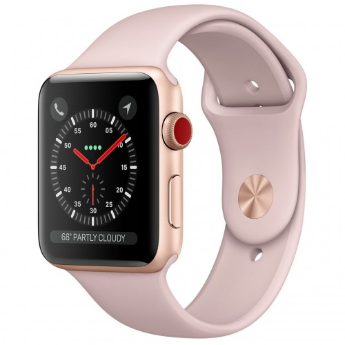Apple Watch Series 3 LTE 42 мм (золотистый алюминий/розовый песок) [MQK32] фото 1