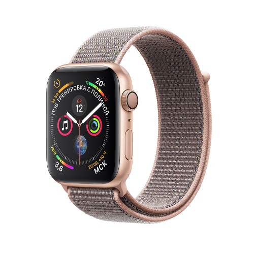 Apple Watch Series 4 40 мм (алюминий золотистый/нейлон розовый песок) фото 1