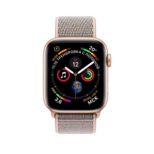 Apple Watch Series 4 LTE 44 мм (алюминий золотистый/нейлон розовый) фото 2