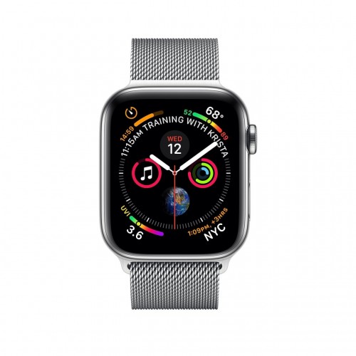 Apple Watch Series 4 LTE 44 мм (сталь серебристый/миланский) фото 2