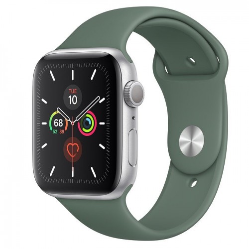 Apple Watch Series 5 44 мм (серебристый алюминий/зеленый спортивный)
