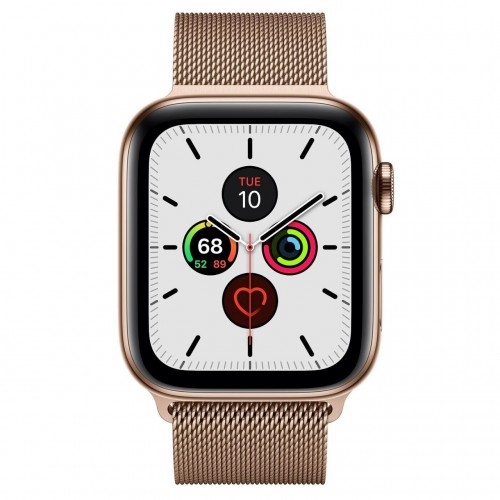 Apple Watch Series 5 LTE 44 мм (сталь золотистый/миланский золотой) фото 2