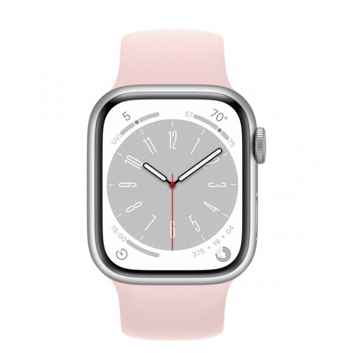 Apple Watch Series 8 41 мм (алюминиевый корпус, серебристый/розовый мел, силиконовый ремешок) фото 2