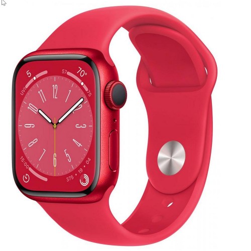 Apple Watch Series 8 45 мм (алюминиевый корпус, красный/красный, спортивный силиконовый ремешок) фото 1