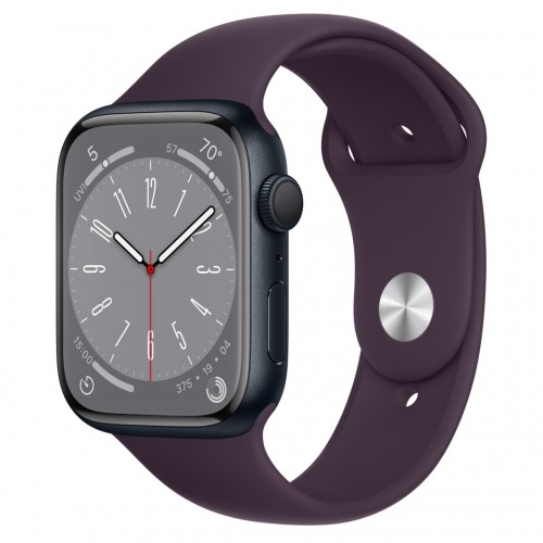 Apple Watch Series 8 45 мм (алюминиевый корпус, полуночный/бузина, спортивный силиконовый ремешок)