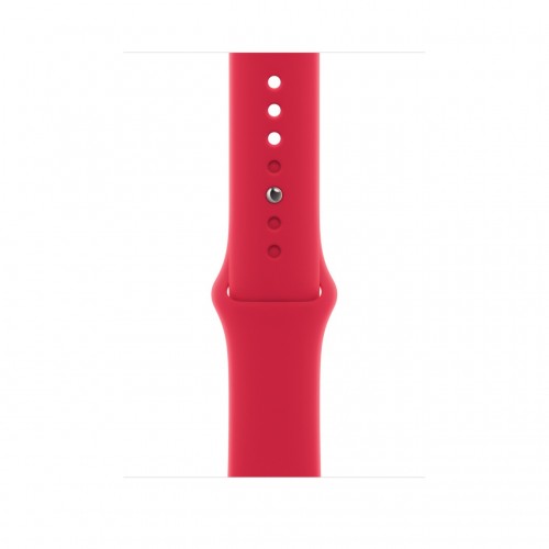Apple Watch Series 8 45 мм (алюминиевый корпус, полуночный/красный, спортивный силиконовый ремешок) фото 3