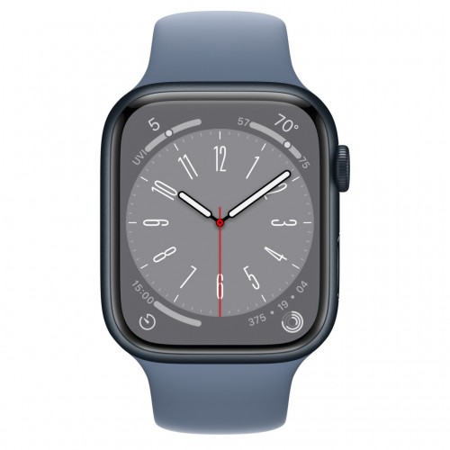 Apple Watch Series 8 45 мм (алюминиевый корпус, полуночный/сланцево-синий, спортивный силиконовый ремешок) фото 2