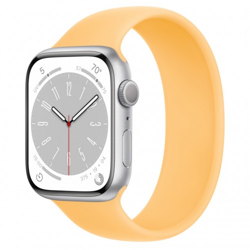 Apple Watch Series 8 45 мм (алюминиевый корпус, серебристый/солнечное сияние, силиконовый ремешок) фото 1