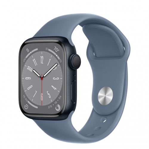 Apple Watch Series 8 LTE 41 мм (алюминиевый корпус, полуночный/сланцево-синий, спортивный силиконовый ремешок)