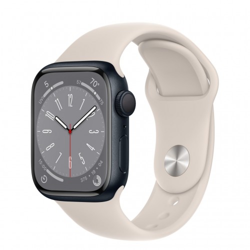 Apple Watch Series 8 LTE 41 мм (алюминиевый корпус, полуночный/звездный свет, спортивный силиконовый ремешок) фото 1