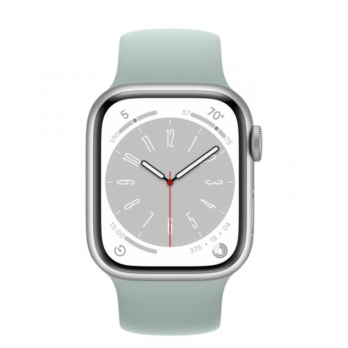 Apple Watch Series 8 LTE 41 мм (алюминиевый корпус, серебристый/суккулент, силиконовый ремешок) фото 2