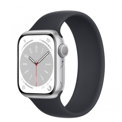 Apple Watch Series 8 LTE 41 мм (алюминиевый корпус, серебристый/темно-серый, силиконовый ремешок)