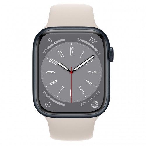 Apple Watch Series 8 LTE 45 мм (алюминиевый корпус, полуночный/звездный свет, спортивный силиконовый ремешок) фото 2