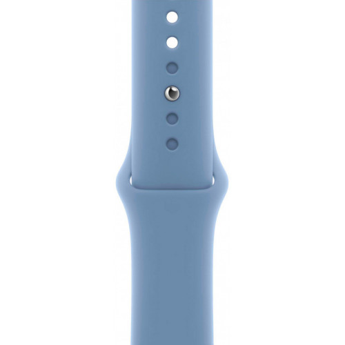 Apple Watch Series 9 41 мм (алюминиевый корпус, серебристый/зимний синий, спортивный силиконовый ремешок M/L) фото 3