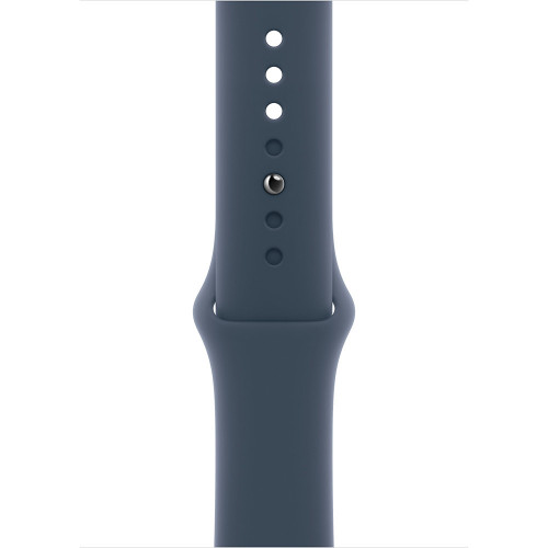 Apple Watch Series 9 45 мм (алюминиевый корпус, серебристый/грозовой синий, спортивный силиконовый ремешок S/M) фото 3