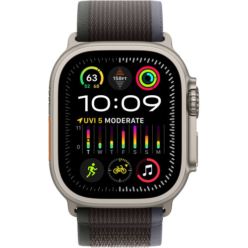 Apple Watch Ultra 2 LTE 49 мм (титановый корпус, титановый/черно-синий, нейлоновый ремешок размера S/M) фото 2