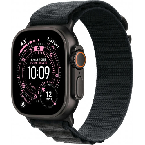 Apple Watch Ultra 3 LTE 49 мм (титановый корпус, черный/черный, текстильный ремешок)