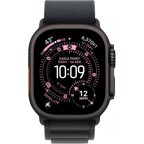 Apple Watch Ultra 3 LTE 49 мм (титановый корпус, черный/черный, текстильный ремешок) фото 2