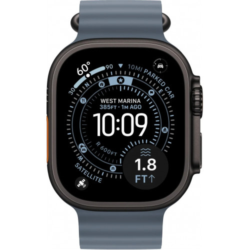 Apple Watch Ultra 3 LTE 49 мм (титановый корпус, черный/синий, ремешок из эластомера) фото 2