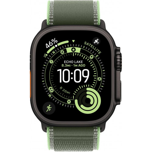 Apple Watch Ultra 3 LTE 49 мм (титановый корпус, черный/зеленый, нейлоновый ремешок) фото 2
