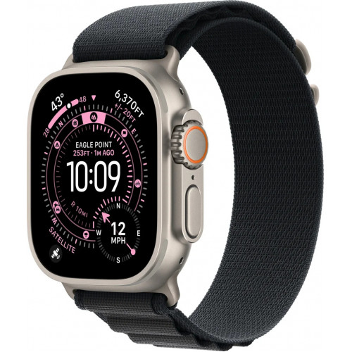 Apple Watch Ultra 3 LTE 49 мм (титановый корпус, природный/черный, текстильный ремешок)