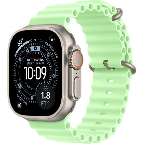Apple Watch Ultra 3 LTE 49 мм (титановый корпус, природный/салатовый, ремешок из эластомера)