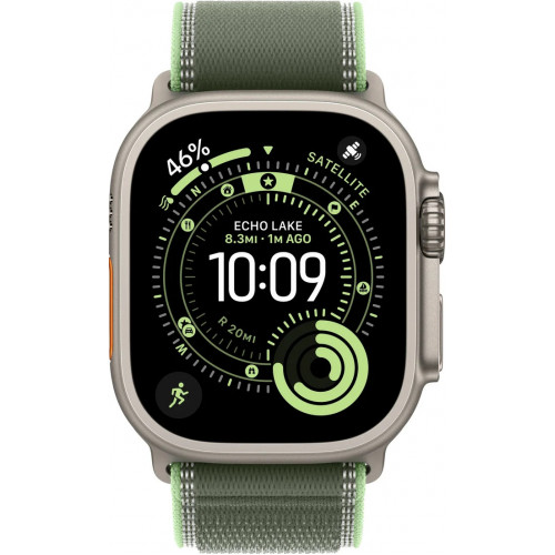 Apple Watch Ultra 3 LTE 49 мм (титановый корпус, природный/зеленый, нейлоновый ремешок) фото 2