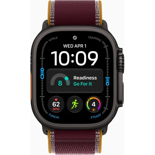 Apple Watch Ultra 4 LTE 49 мм (титановый корпус, черный/бургунди, нейлоновый ремешок размера M/L) фото 2