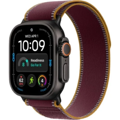 Apple Watch Ultra 4 LTE 49 мм (титановый корпус, черный/бургунди, нейлоновый ремешок размера S/M) фото 1