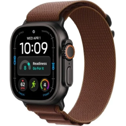 Apple Watch Ultra 4 LTE 49 мм (титановый корпус, черный/бургунди, текстильный ремешок размера M) фото 1