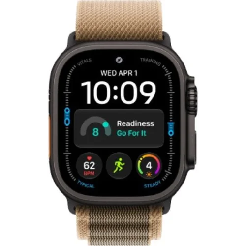 Apple Watch Ultra 4 LTE 49 мм (титановый корпус, черный/песочный, текстильный ремешок размера S) фото 2