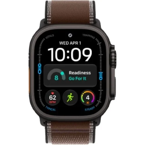 Apple Watch Ultra 4 LTE 49 мм (титановый корпус, черный/темно-коричневый, нейлоновый ремешок размера S/M) фото 2